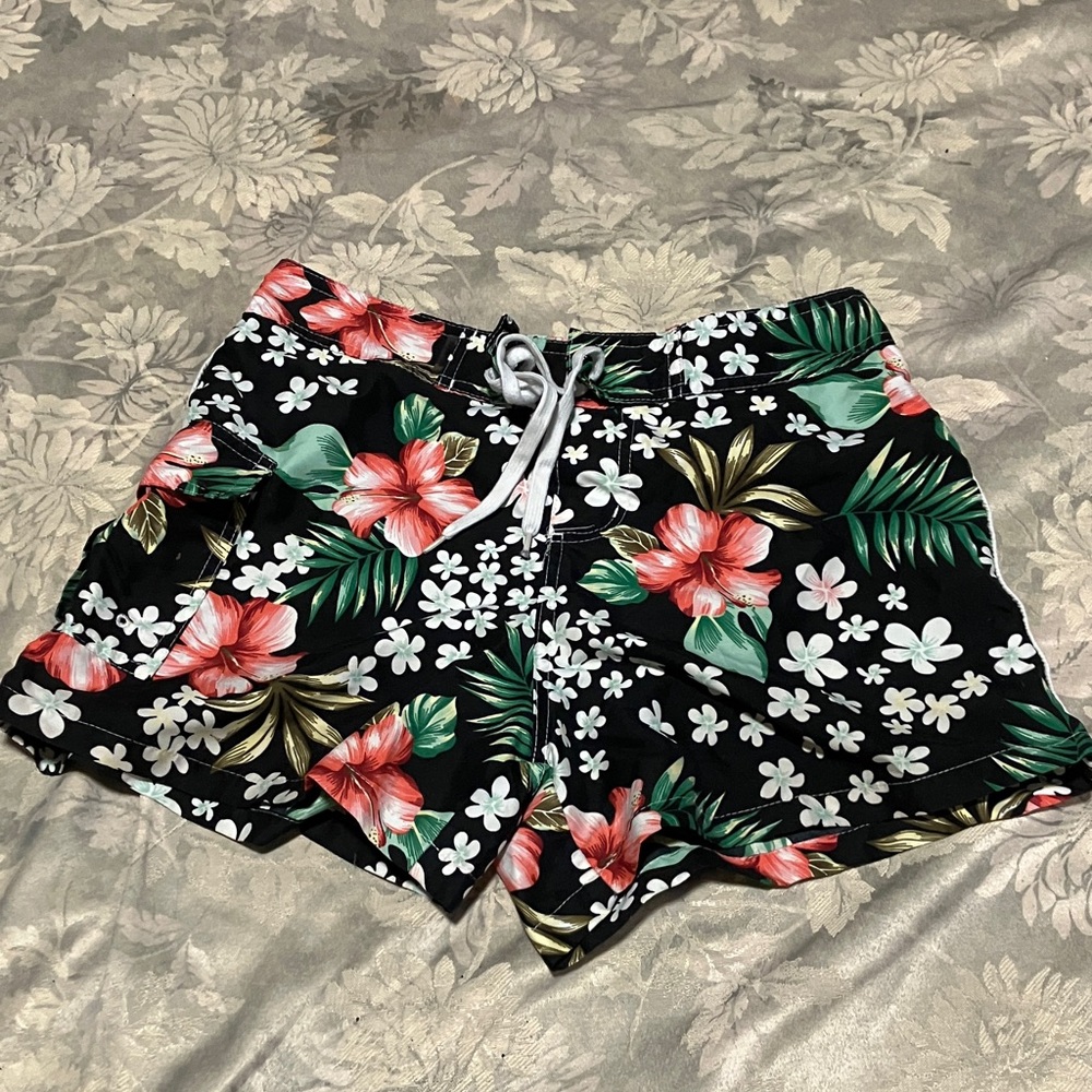 Raya Sun Black Floral Swim Shorts